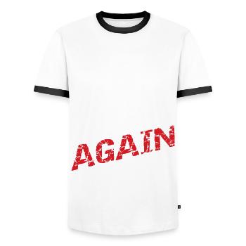 Pas encore mon président. - T-shirt contrasté Homme - blanc/noir - Devant - AI Model Female 172 light (172cm) & AI Model Male 178 dark (178cm)