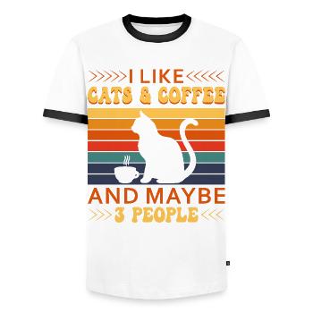 Cat Cat Lover for Women - Men's Ringer Shirt - white/black - Front - AI Model Female 172 light (172cm) & AI Model Male 178 dark (178cm)