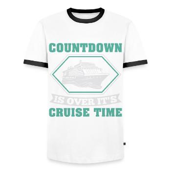 Cruise with the family cruise ship - Men's Ringer Shirt - white/black - Front - AI Model Female 172 light (172cm) & AI Model Male 178 dark (178cm)
