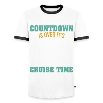 Cruise with the family cruise ship - Men's Ringer Shirt - white/black - Front - AI Model Female 172 light (172cm) & AI Model Male 178 dark (178cm)