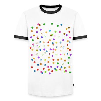 Für mich soll's heut Konfetti regnen - Verkleidung - Männer Kontrast-T-Shirt - Weiß/Schwarz - Vorne - AI Model Female 172 light (172cm) & AI Model Male 178 dark (178cm)