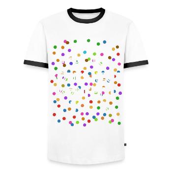 Für dich soll's heut Konfetti regnen - Verkleidung - Männer Kontrast-T-Shirt - Weiß/Schwarz - Vorne - AI Model Female 172 light (172cm) & AI Model Male 178 dark (178cm)