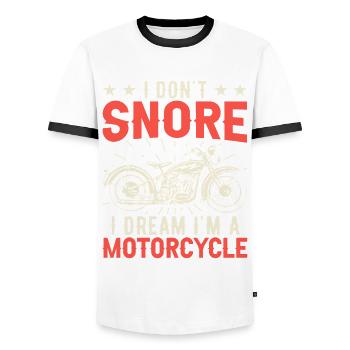 Motorcycle Motorcyclist Men Motorcycle - Men's Ringer Shirt - white/black - Front - AI Model Female 172 light (172cm) & AI Model Male 178 dark (178cm)