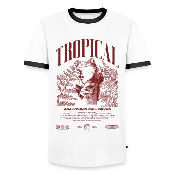 Grenouille arboricole aux yeux rouges Amphibien de la forêt tropicale - T-shirt contrasté Homme - blanc/noir - Devant - AI Model Female 172 light (172cm) & AI Model Male 178 dark (178cm)