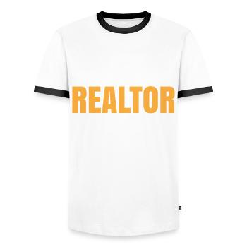 Real Estate Agents Real Estate Agents - Men's Ringer Shirt - white/black - Front - AI Model Female 172 light (172cm) & AI Model Male 178 dark (178cm)