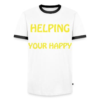 Real Estate Agents Real Estate Agents - Men's Ringer Shirt - white/black - Front - AI Model Female 172 light (172cm) & AI Model Male 178 dark (178cm)
