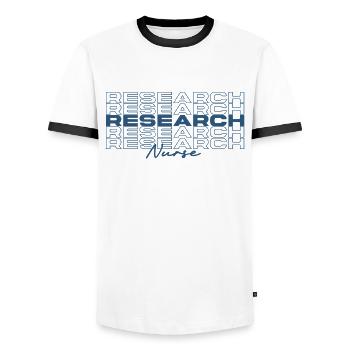 Research Nurse Medical Nurses Stylish - Men's Ringer Shirt - white/black - Front - AI Model Female 172 light (172cm) & AI Model Male 178 dark (178cm)