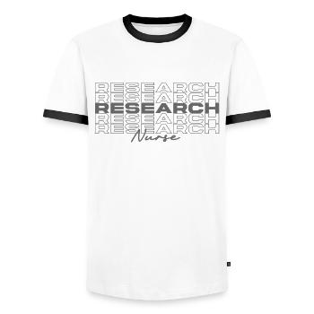 Research Nurse Medical Nurses Stylish - Men's Ringer Shirt - white/black - Front - AI Model Female 172 light (172cm) & AI Model Male 178 dark (178cm)
