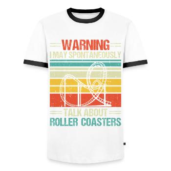 Roller Coaster Track Roller Coaster Lovers Völker - Men's Ringer Shirt - white/black - Front - AI Model Female 172 light (172cm) & AI Model Male 178 dark (178cm)