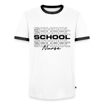 School Nurse Medical Nurses Stylish - Men's Ringer Shirt - white/black - Front - AI Model Female 172 light (172cm) & AI Model Male 178 dark (178cm)