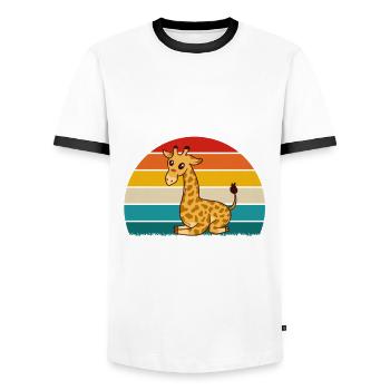 Birthday Safari Safari Zoo Big Five - Men's Ringer Shirt - white/black - Front - AI Model Female 172 light (172cm) & AI Model Male 178 dark (178cm)