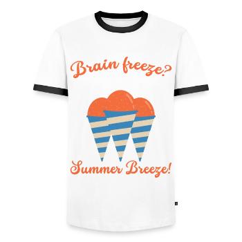 Schneekegel Eis Eis Am Stiel Cream Beach - Männer Kontrast-T-Shirt - Weiß/Schwarz - Vorne - AI Model Female 172 light (172cm) & AI Model Male 178 dark (178cm)