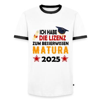 Matura 2025 Matura Trip Matura Ceremony Matura Graduate - Men's Ringer Shirt - white/black - Front - AI Model Female 172 light (172cm) & AI Model Male 178 dark (178cm)