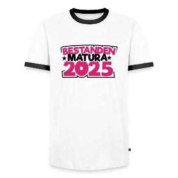 Matura 2025 Matura Trip Matura Ceremony Matura Graduate - Men's Ringer Shirt - white/black - Front - AI Model Female 172 light (172cm) & AI Model Male 178 dark (178cm)