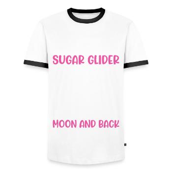 Sugar glider - Men's Ringer Shirt - white/black - Front - AI Model Female 172 light (172cm) & AI Model Male 178 dark (178cm)