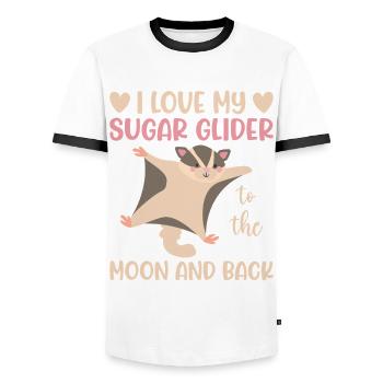 Sugar glider - Men's Ringer Shirt - white/black - Front - AI Model Female 172 light (172cm) & AI Model Male 178 dark (178cm)