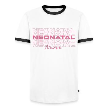 Nursing Neonatal Nurse Medical Nurses Stylish - Men's Ringer Shirt - white/black - Front - AI Model Female 172 light (172cm) & AI Model Male 178 dark (178cm)