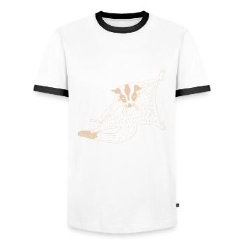 Sugar glider - Men's Ringer Shirt - white/black - Front - AI Model Female 172 light (172cm) & AI Model Male 178 dark (178cm)
