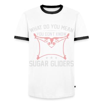Sugar glider - Men's Ringer Shirt - white/black - Front - AI Model Female 172 light (172cm) & AI Model Male 178 dark (178cm)