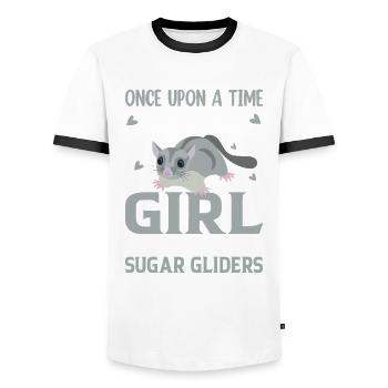 Sugar glider - Men's Ringer Shirt - white/black - Front - AI Model Female 172 light (172cm) & AI Model Male 178 dark (178cm)