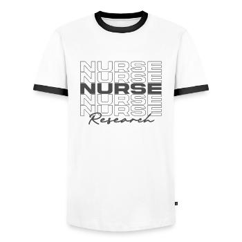 Research Nurse Medical Nurses Stylish - Men's Ringer Shirt - white/black - Front - AI Model Female 172 light (172cm) & AI Model Male 178 dark (178cm)