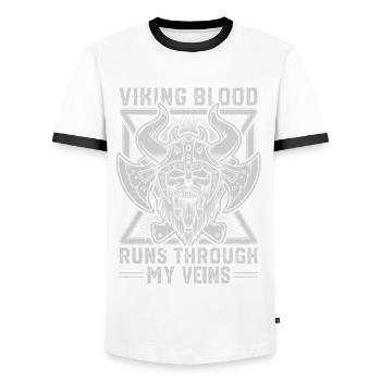 Wikinger Mythos Odin Ravens Huginn - Männer Kontrast-T-Shirt - Weiß/Schwarz - Vorne - AI Model Female 172 light (172cm) & AI Model Male 178 dark (178cm)