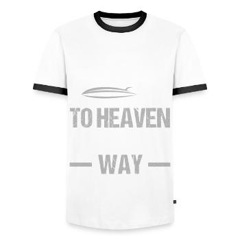Vintage Zeppelin Airship 70 Years - Men's Ringer Shirt - white/black - Front - AI Model Female 172 light (172cm) & AI Model Male 178 dark (178cm)