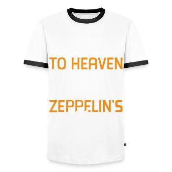 Vintage Zeppelin Airship 70 Years - Men's Ringer Shirt - white/black - Front - AI Model Female 172 light (172cm) & AI Model Male 178 dark (178cm)