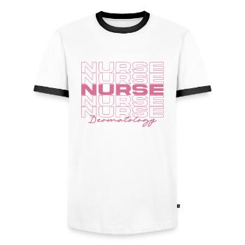 Dermatology Nurse Medical Nurses Stylish - Men's Ringer Shirt - white/black - Front - AI Model Female 172 light (172cm) & AI Model Male 178 dark (178cm)