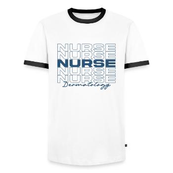Dermatology Nurse Medical Nurses Stylish - Men's Ringer Shirt - white/black - Front - AI Model Female 172 light (172cm) & AI Model Male 178 dark (178cm)