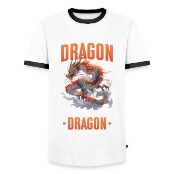 Drachen Drachendesign Sei immer du selbst - Männer Kontrast-T-Shirt - Weiß/Schwarz - Vorne - AI Model Female 172 light (172cm) & AI Model Male 178 dark (178cm)