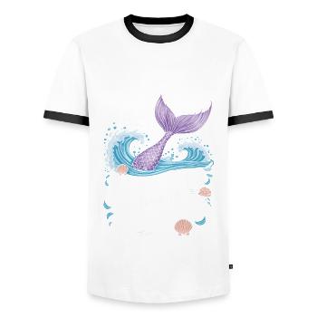 Meerjungfrau Sei immer du selbst Mädchen - Männer Kontrast-T-Shirt - Weiß/Schwarz - Vorne - AI Model Female 172 light (172cm) & AI Model Male 178 dark (178cm)