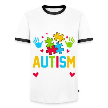 Time for my baptism First Communion - Men's Ringer Shirt - white/black - Front - AI Model Female 172 light (172cm) & AI Model Male 178 dark (178cm)