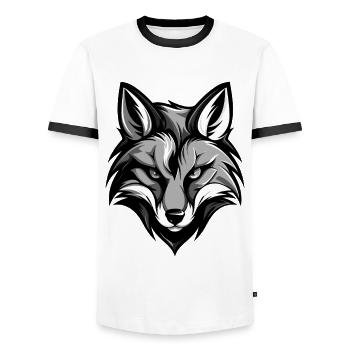 Fox Head - Men's Ringer Shirt - white/black - Front - AI Model Female 172 light (172cm) & AI Model Male 178 dark (178cm)