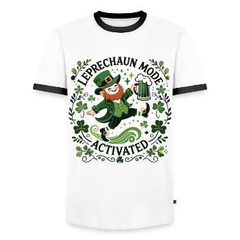 Leprechaun Mode Activates St. Patrick's Day - Men's Ringer Shirt - white/black - Front - AI Model Female 172 light (172cm) & AI Model Male 178 dark (178cm)