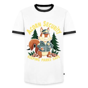 Squirrel Watching Enthusiast Wildlife - Men's Ringer Shirt - white/black - Front - AI Model Female 172 light (172cm) & AI Model Male 178 dark (178cm)