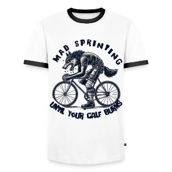 Mad Sprinting Fahrrad Bis Dein Bein Bringt - Männer Kontrast-T-Shirt - Weiß/Schwarz - Vorne - AI Model Female 172 light (172cm) & AI Model Male 178 dark (178cm)