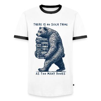 Drôle d’amour de livre ours déclaration pour fan de livre - T-shirt contrasté Homme - blanc/noir - Devant - AI Model Female 172 light (172cm) & AI Model Male 178 dark (178cm)