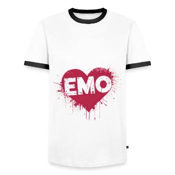 Toujours Emo ! Emo Goth Alternative - T-shirt contrasté Homme - blanc/noir - Devant - AI Model Female 172 light (172cm) & AI Model Male 178 dark (178cm)
