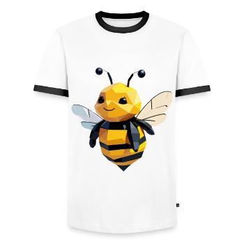 Cute polygon bumblebee design - Men's Ringer Shirt - white/black - Front - AI Model Female 172 light (172cm) & AI Model Male 178 dark (178cm)