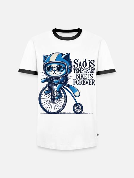 Cats Bicycle Design with Saying for Cyclists - Men's Ringer Shirt - white/black
