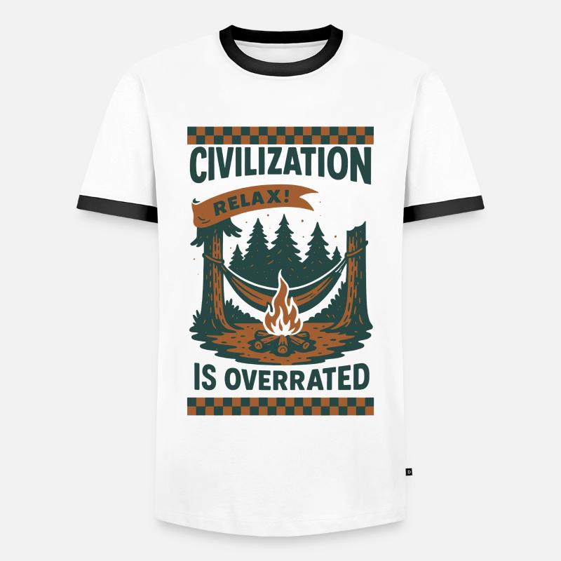 Prepper Survival Bushcrafting Zivilisation - Männer Kontrast-T-Shirt - Weiß/Schwarz