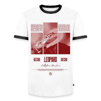 Leopard Gecko Reptile Keeper Streetwear - Men's Ringer Shirt - white/black - Front - AI Model Female 172 light (172cm) & AI Model Male 178 dark (178cm)