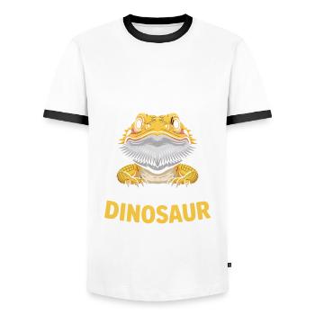 Bartagame Reptilien Liebhaber Echse Haustier - Männer Kontrast-T-Shirt - Weiß/Schwarz - Vorne - AI Model Female 172 light (172cm) & AI Model Male 178 dark (178cm)