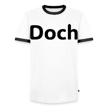 Doch – Deutscher Statement Spruch - Männer Kontrast-T-Shirt - Weiß/Schwarz - Vorne - AI Model Female 172 light (172cm) & AI Model Male 178 dark (178cm)
