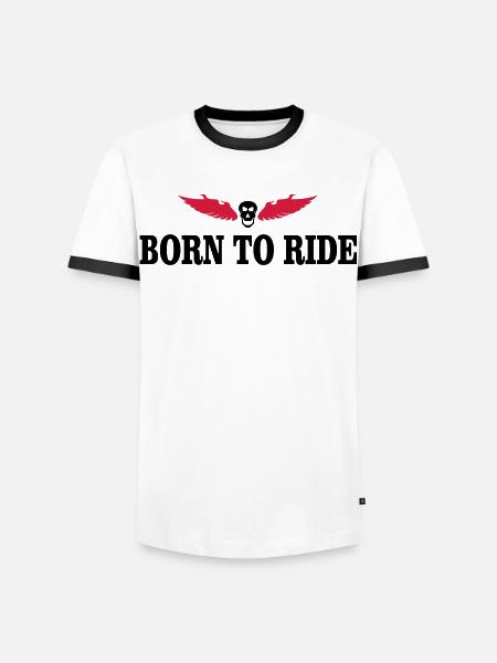 biker - Men's Ringer Shirt - white/black