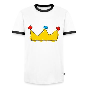 Krone - Männer Kontrast-T-Shirt - Weiß/Schwarz - Vorne - AI Model Female 172 light (172cm) & AI Model Male 178 dark (178cm)