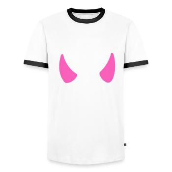 Cornes - T-shirt contrasté Homme - blanc/noir - Devant - AI Model Female 172 light (172cm) & AI Model Male 178 dark (178cm)
