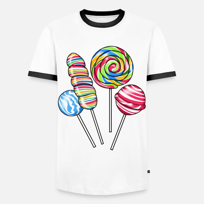 Lollipops - Men's Ringer Shirt - white/black