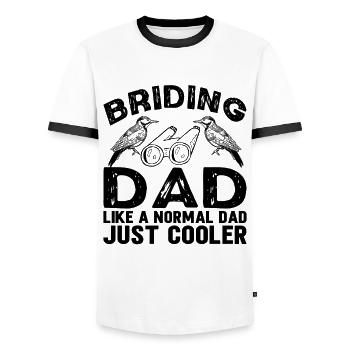 Vogelbeobachter Vogelbeobachtung Ornithologe - Männer Kontrast-T-Shirt - Weiß/Schwarz - Vorne - AI Model Female 172 light (172cm) & AI Model Male 178 dark (178cm)